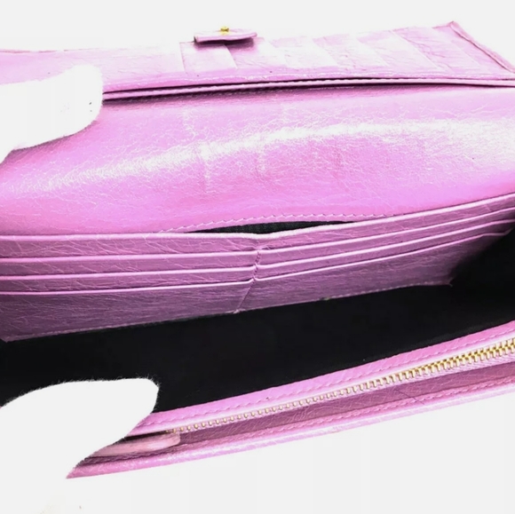 AUTH BALENCIAGA PURPLE BIFOLD LONG WALLET /B1510 - Picture 5 of 14